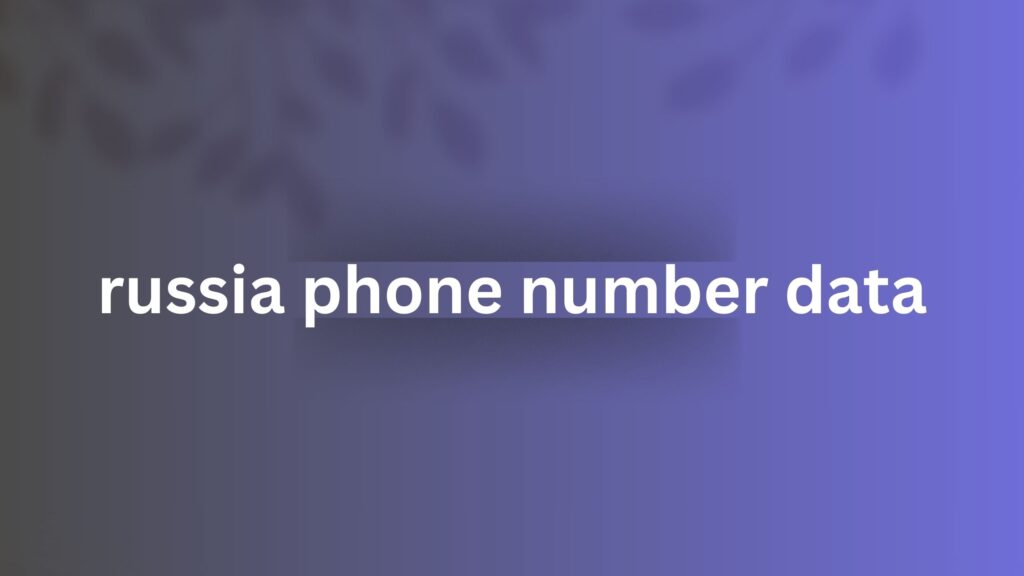 russia phone number data