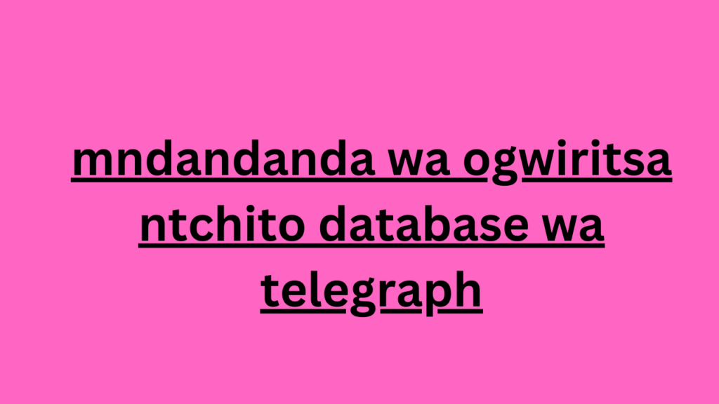 mndandanda wa ogwiritsa ntchito database wa telegraph 