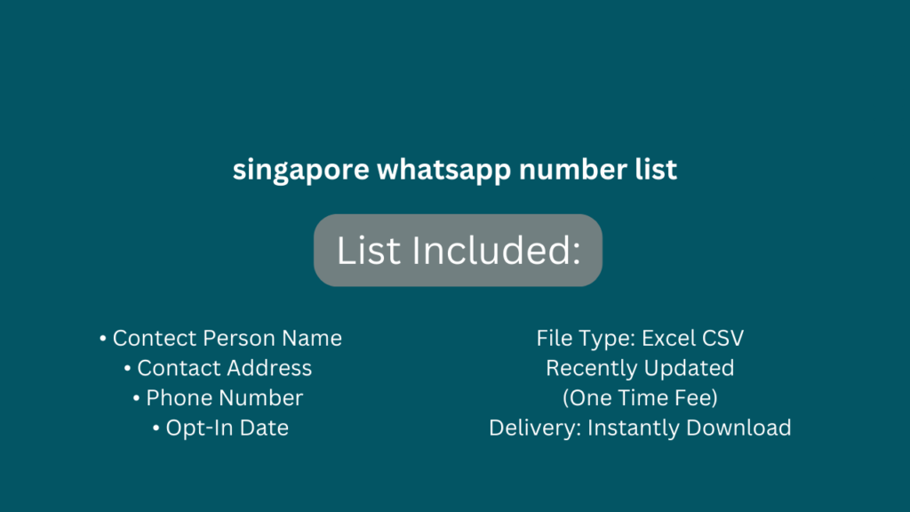 singapore whatsapp number list